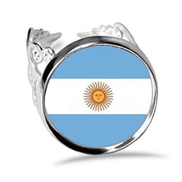 Imagem de DIYthinker Anel de noivado ajustável com bandeira nacional da Argentina América do Sul