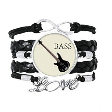 Imagem de OFFbb-USA Pulseira de música clássica para baixo, acessório de amor, corda de tricô de couro torcido, presente