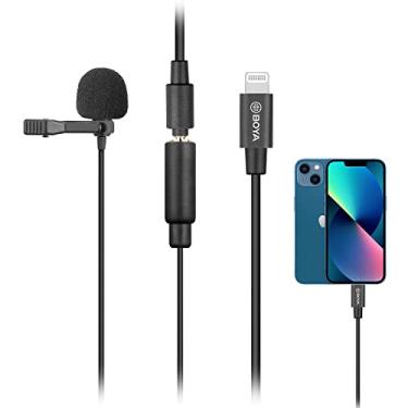 Imagem de BOYA Microfone Lavalier Lightning para iOS iPhone 11 Vlog, 6 m/6 m por M2, microfone universal de lapela com adaptador de plugue Lightning para iPhone 11 10 X 8 7 Mac YouTube Video Facebook Live