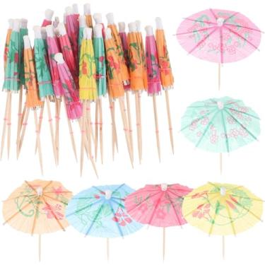 Imagem de 80 Unidades Sinal De Guarda-chuva De Papel De Melancia Mini Guarda Chuva Mini Drinks Decoração De Bolo Decorações De Bolo Palito De Coquetel Descartável Vara De Bambu Bebidas