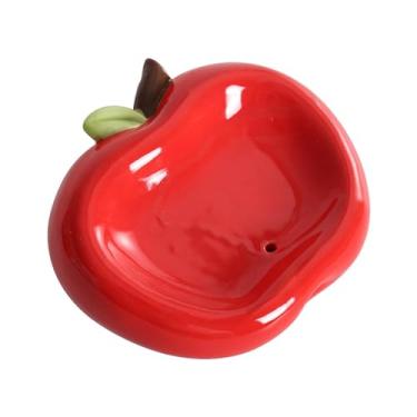 Imagem de WeiLaiKeQi Caixa de sabão bonito saboneteira de maçã, bandeja de armazenamento de sabão de cerâmica decorativa portátil, suporte de sabão para banheiro viagem