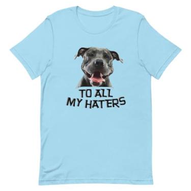 Imagem de Camiseta divertida para entusiastas de cães com estampa divertida | Hilarious to All My Haters, Azul oceano, XG