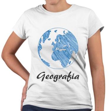 Imagem de Camiseta Baby Look Geografia Globo Terrestre - Web Print Estamparia