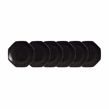 Imagem de Estojo com 6 Pratos Sobremesa em Porcelana, Modelo Octogonal Orion, Decoração Apollo, Porcelana Schmidt