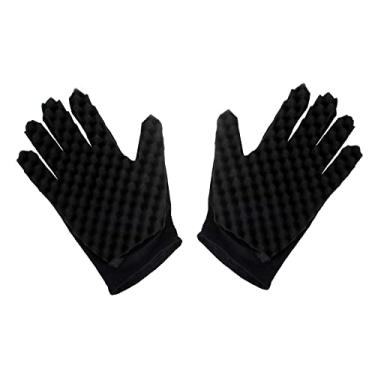 Imagem de Luvas de esponja cacheadas mágicas, Xafissy 2 peças de luvas de esponja para cachos de cabelo, ferramenta de pentear, luva de escova torcida para cuidados com cabelos cacheados