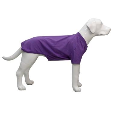 Imagem de Lovelonglong 2019 Trajes de animal de estimação Roupas de cachorro roupas em branco Camisetas para cães grandes médios pequenos 100% algodão 18 coresLovelonglong XXXXL (-80lbs) roxo