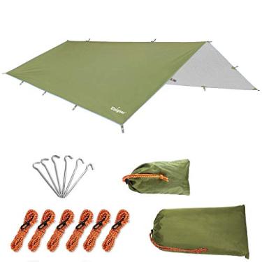 Imagem de Unigear Lona de Barraca Acampamento Toldo de Praia Rede Impermeável, Proteção UV e Poliuretano 3000 mm à Prova d'água, leve (Verde, 300 * 500cm)