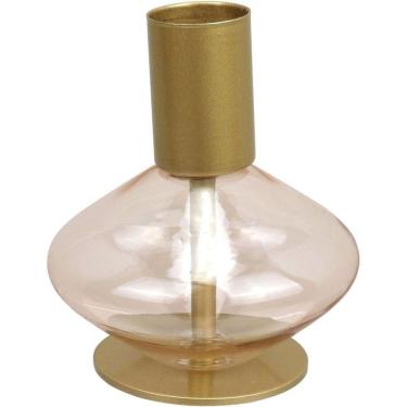 Imagem de Castiçal Porta Vela Decorativo Home&co Vidro 8x7x7cm Rosa