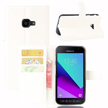 Imagem de Capa para Samsung Galaxy Xcover 4/G390F – Capa carteira flip de couro PU para Galaxy Xcover 4/G390F, capa de proteção de telefone estilo empresarial, capa com [compartimentos para dinheiro e cartão]