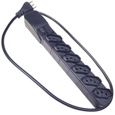 Imagem de Filtro Linha 6 Tomadas 10a Régua Proteção Cftv Extensão Computador Lig