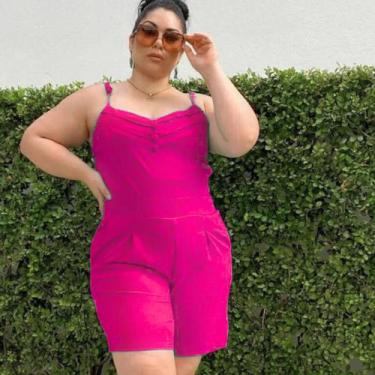 Imagem de Macaquinho Feminino Plus Size Alça Com Regulador - Leve, Confortável, 