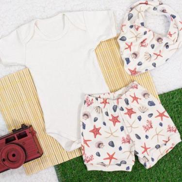 Imagem de Conjunto curto com bandana ecológico estrela - Era Uma Vez, 9-12M