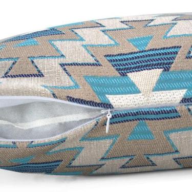 Imagem de Almofada Jacquard Tripolli Nilo 40x40cm Azul/Bege - FASTLAR