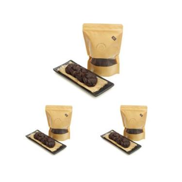 Imagem de 3 Pacotes Cookies Biscoitos Caseiro Puro Cacau Bolacha Artesanal Sabor