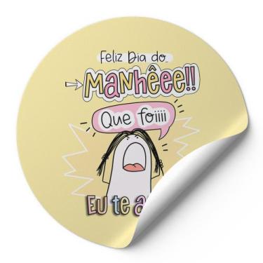 Imagem de 120 Etiquetas Auto Colante Adesivos Redondos Meme Bentô Feliz Dia Do M