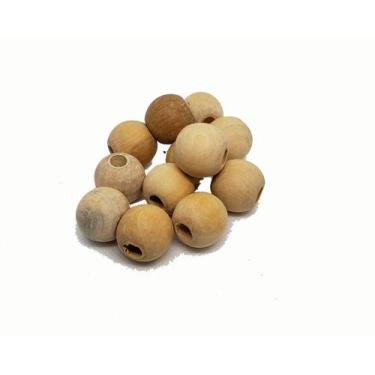 Imagem de Bolinha De Madeira Natural Conta Artesanato Olho 16 mm - Argola, 500 U