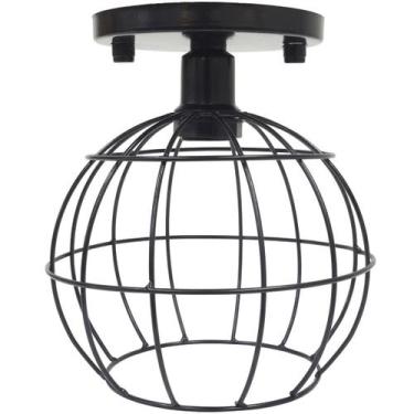 Imagem de Lustre Teto Plafon Industrial Aramado Globo Retrô Luminária Sobrepor V
