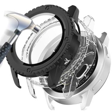 Imagem de Accdeny [Pacote com 2 capas com protetor de tela de vidro temperado compatível com xiaomi Watch S3, dureza 9H, 360°, capa protetora ultrafina, preta, transparente