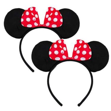 Imagem de FANYITY – Faixa de cabelo de lantejoulas para meninas, mulheres, meninos, festas, 2 peças, RED POINT