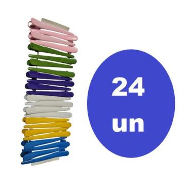 Imagem de Kit 24 Presilhas Para Cabelos Bico De Pato Metal Colorida - Lynx produ
