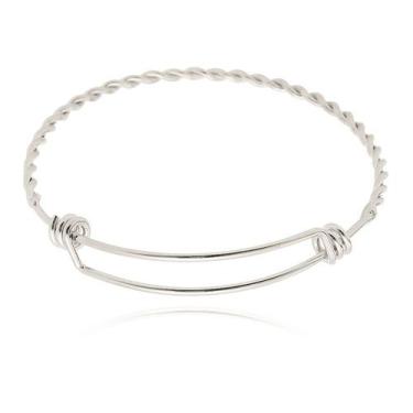 Imagem de Bracelete Aro entrelaçado banhado a  ródio branco - Giuli Joias Contem