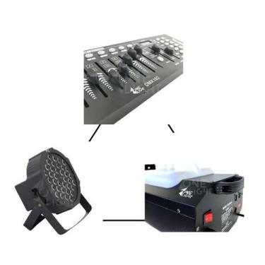 Imagem de Kit 4 par led 36w de 1w  dmx 512  maquina de fumaça 3000w - ONELIGHT