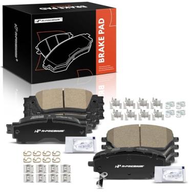 Imagem de A-Premium Conjunto de pastilhas de freio a disco de cerâmica dianteiras e traseiras compatível com modelos selecionados Toyota - C-HR CHR 2018 2019, 8 peças