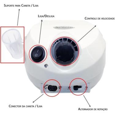 Imagem de Super Lixadeira Motor Elétrica Unhas Nail Drill Porquinho 110V/220V 50