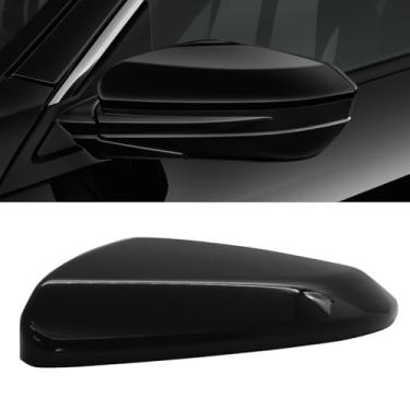 Imagem de OWITAT Compatível com Honda Civic 2016-2021 capa de espelho do lado esquerdo do motorista, substituição da capa do espelho retrovisor de porta para 10ª geração Civic, preto brilhante para substituição