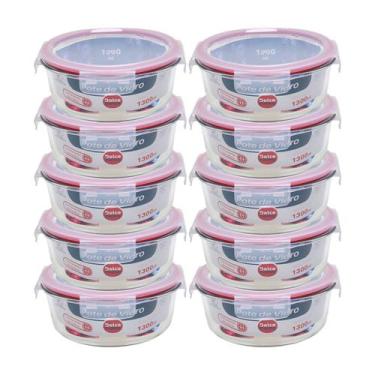 Imagem de Pote Hermético De Vidro Kit C/ 10 Potes De 1300ml - C/ Trava Dolce Hom