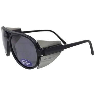 Imagem de TITUS Óculos de sol G35 Retro Aviator Z87, proteção para os olhos com proteção lateral para motocicleta, óculos de segurança aprovados DOT ANSI CE (moke)