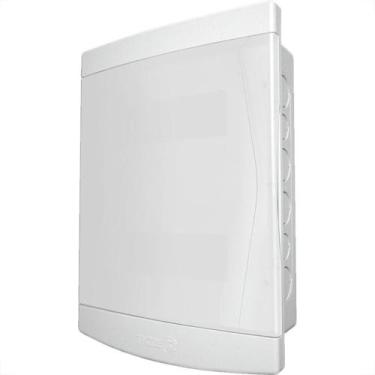 Imagem de Centrinho Tigre Pvc Embutir Para 16 Disjuntores Dinsem Barramento Bran