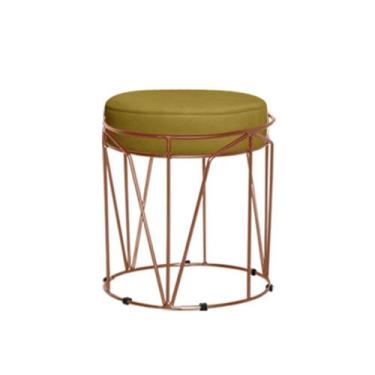 Imagem de Puff Babu Bronze Suede Mostarda - Iben Móveis