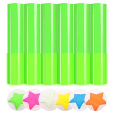 Imagem de HTVSTD Adesivo De Vinil Htv Que Brilha No Escuro - 30,5 Cm X 25,4 Cm, 6 Peças, Transferência Térmica Verde Neon Para Camisetas