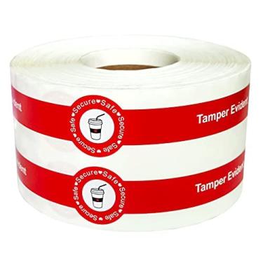 Imagem de Adesivos de selos seguros e invioláveis para tampas de bebidas, 2,5 cm x 22,8 cm – 500 peças de adesivos de entrega de alimentos selados para frescor adesivos de selo de bebida e alimentos