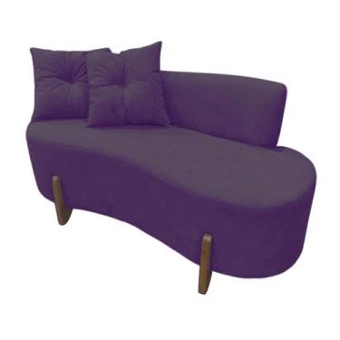 Imagem de Namoradeira Sofá Feijão Luna Orgânica Veludo Roxo - Mazzero Decor