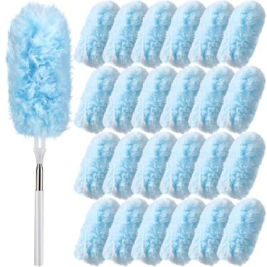 Imagem de Nuogo 100 refis de espanador resistente 360° multi superfície substituição escova de remoção de microfibra descartável compatível com espanadores Swiffer para casa, escritório, móveis, ventiladores