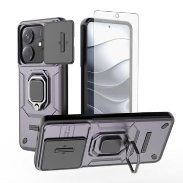 Imagem de Asuwish Capa de telefone para Xiaomi Redmi Note 14 5G com capa deslizante para câmera protetora de tela de vidro temperado suporte de anel suporte robusto fino protetor de celular híbrido de grau