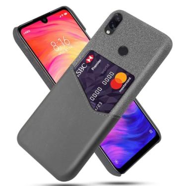 Imagem de Capa para Xiaomi Redmi Note 7 PRO,Tela e tampa de couro PU,Antideslizante,360°cobertura completa à prova de choque com 1 slot de cartão atrás,Prevenção de queda-Gray