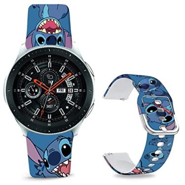 Imagem de Sjiangqiao Pulseiras de costura compatíveis com Samsung Galaxy Watch de 46 mm/Watch 3 de 45 mm/Gear S3 Frontier/Classic/Pebble Time/Garmin 945/Vivoactive 4/Fossil Q pulseira esportiva de silicone