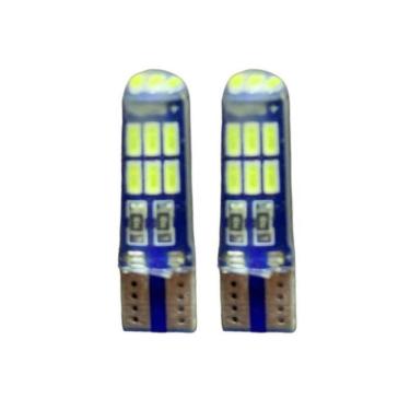 Imagem de 2X Lampada Pingo T10 15Leds 12V Silicone Superbranca Cambus