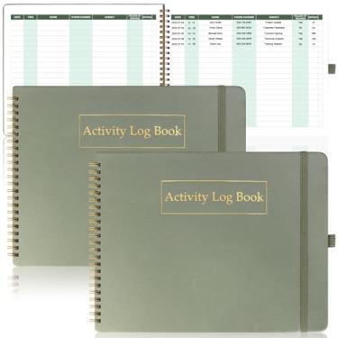 Imagem de OKWUYiK 2 Pcs Daily Activity Log Book Spiral Bound Letter Size Activity Log Notepad 8.5” × 11” Client Daily Service Record Notebook Activity Tracker For To Do List Productivity 100 Pages (2)