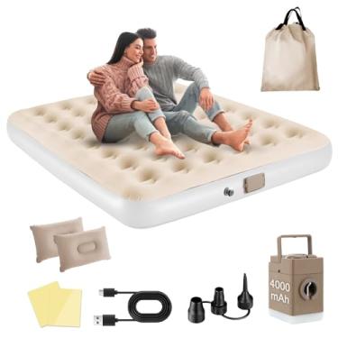 Imagem de Colchão Inflável de Ar Queen Double,198cm×145cm×25cm, 2025 NEW Actualizar a Qualidade, com Bomba Rápida Inflação/Deflação, Terno Comfort, Camping, Viagem, Portátil Impermeável