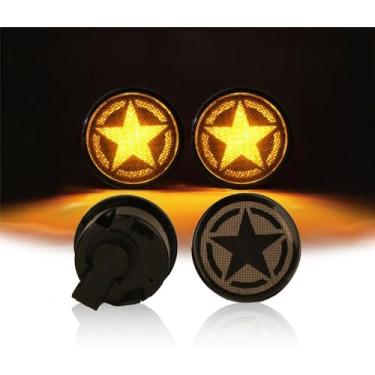 Imagem de u-Box Indicadores de LED âmbar fumado com seta frontal para Jeep Wrangler JK & JKU Unlimited 2007-2018