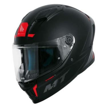 Imagem de Capacete Moto MT Helmets Stinger 2 Solid A1 Integral Matte, Preto+Verm