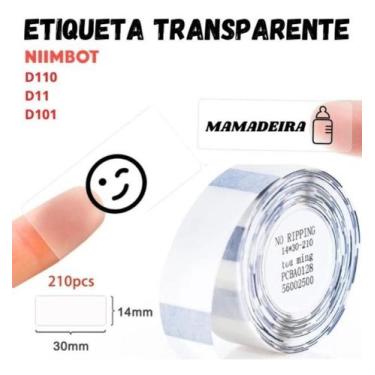 Imagem de Etiqueta Transparente Niimbot D110 D101 D11 15x30mm 210pçs