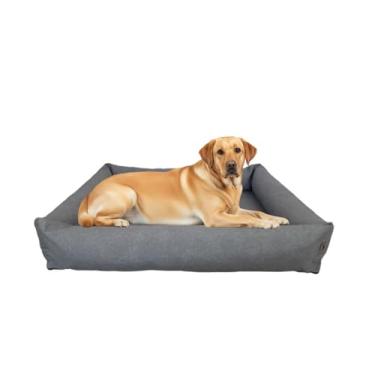 Imagem de Cama Para Cachorro Grande 100x87 Cm IMPERMEÁVEL ACQUABLOCK Resistente - Pet Querido (CINZA)