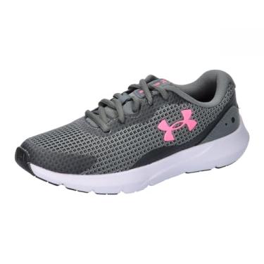 Imagem de Under Armour Tênis de corrida feminino Surge 3, (103) Cinza escuro/branco/cereja, 36
