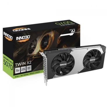 Imagem de Placa de Vídeo GeForce RTX 5070 12GB GDDR7 192bits - Twin X2 - DLSS 4 - Inno3D N50702-12D7-195064N
