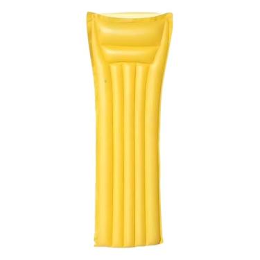 Imagem de Colchão Inflável Bronzeador Boia Grande Praia Piscina (Amarelo)